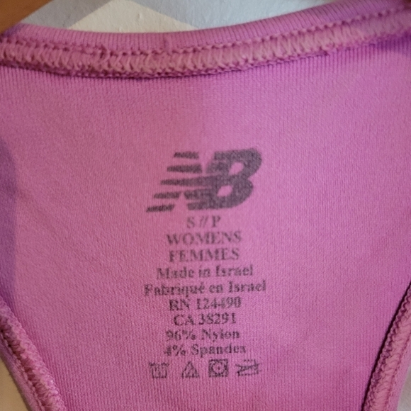 New Balance Tank Top Built in Bra Racerback Pink S Small - Picture 5 of 9